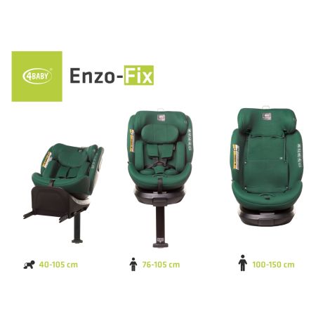 4Baby Enzo-Fix - fotelik samochodowy 40-150 cm | Dark Green - 17